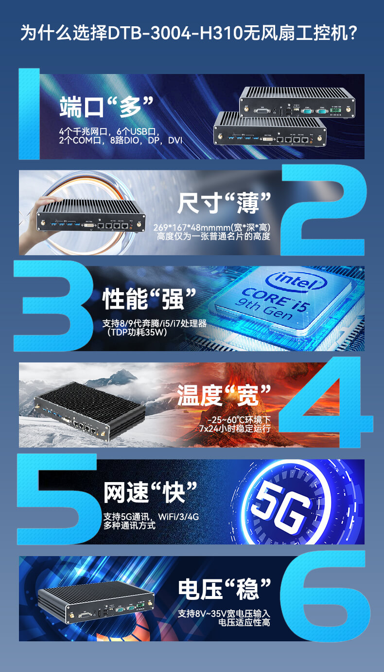 pa集团官网入口无风扇嵌入式工控机,环境监测工业电脑,DT-3004-H310