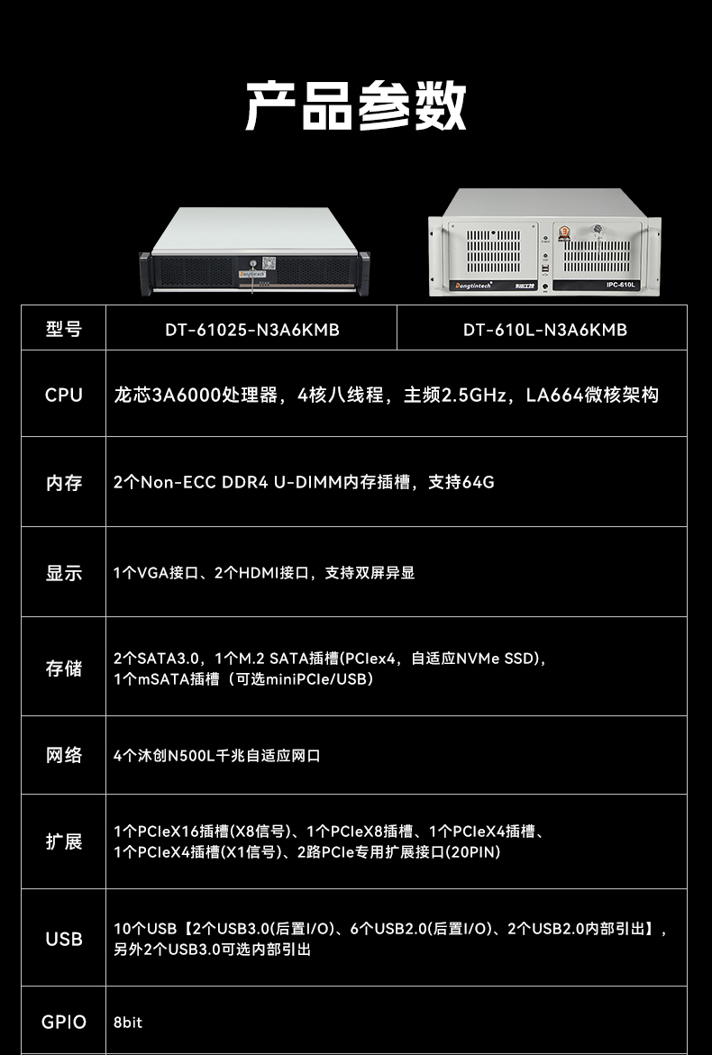 pa集团官网入口国产龙芯工控机,3A6000四核八线程工业主机,DT-61025-N3A6KMB.jpg
